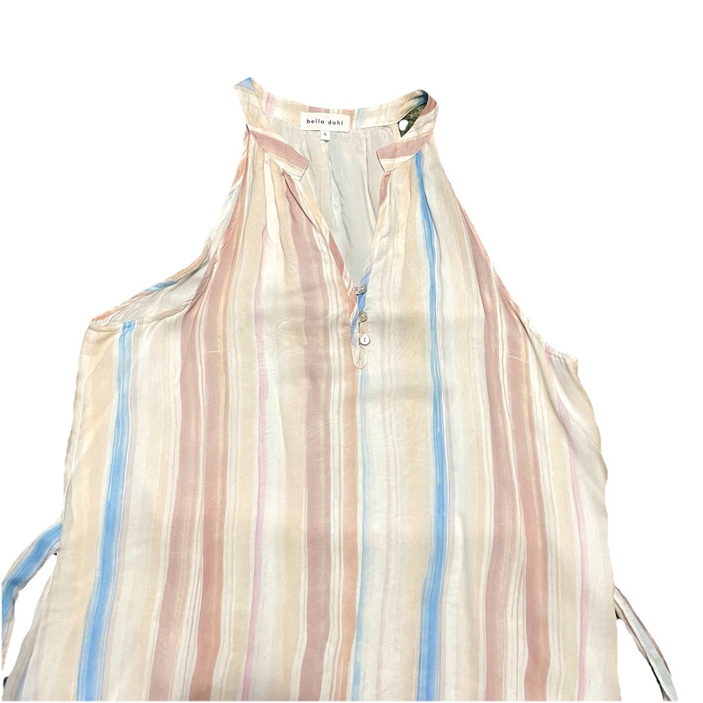 Bella Dahl Halter Mini Dress in Desert Horizon Stripe Size L‎ Beachy Coastal - Picture 12 of 15